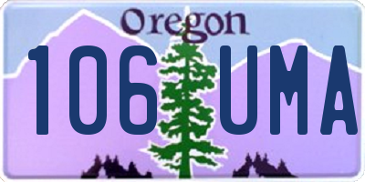 OR license plate 106UMA