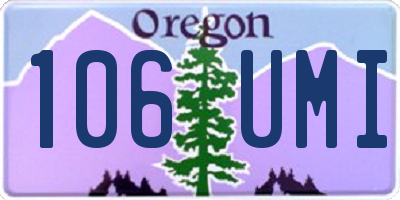 OR license plate 106UMI