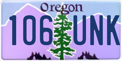 OR license plate 106UNK