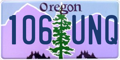 OR license plate 106UNQ