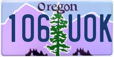 OR license plate 106UOK
