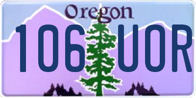 OR license plate 106UOR