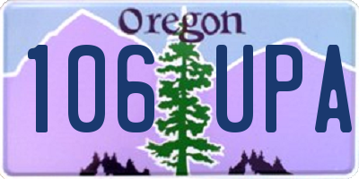 OR license plate 106UPA