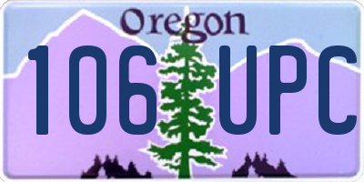 OR license plate 106UPC