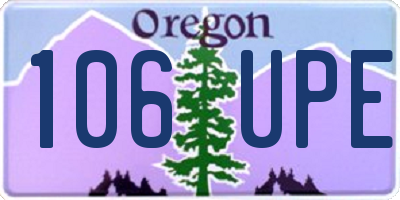 OR license plate 106UPE