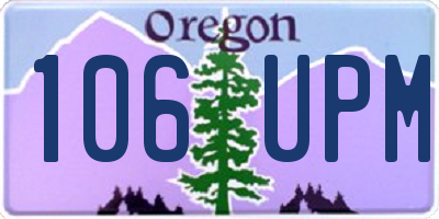 OR license plate 106UPM