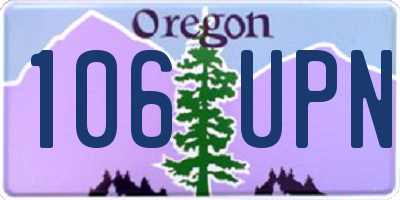OR license plate 106UPN