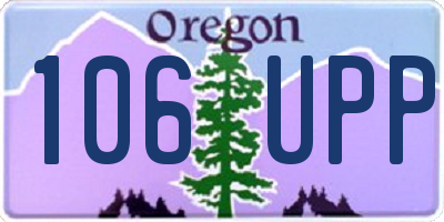 OR license plate 106UPP