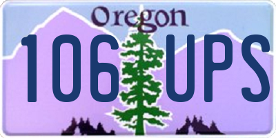 OR license plate 106UPS
