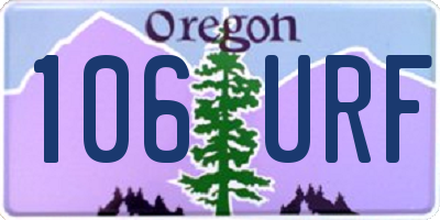 OR license plate 106URF