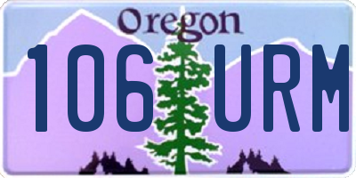 OR license plate 106URM