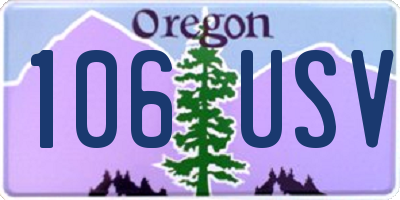 OR license plate 106USV