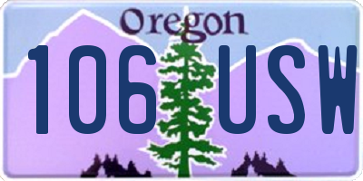 OR license plate 106USW