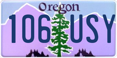 OR license plate 106USY