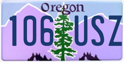 OR license plate 106USZ