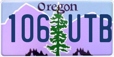 OR license plate 106UTB