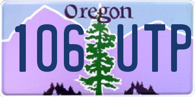 OR license plate 106UTP