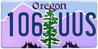 OR license plate 106UUS