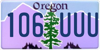 OR license plate 106UUU