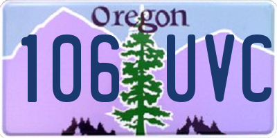 OR license plate 106UVC