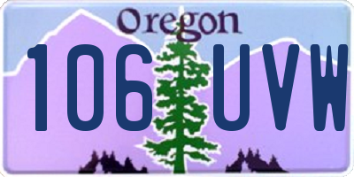 OR license plate 106UVW