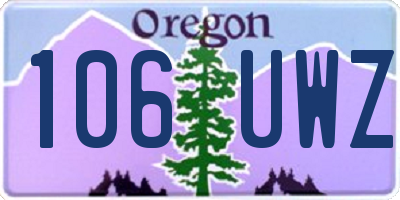 OR license plate 106UWZ