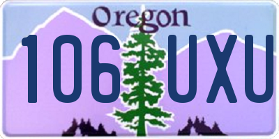 OR license plate 106UXU