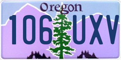 OR license plate 106UXV