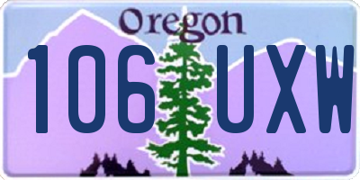 OR license plate 106UXW