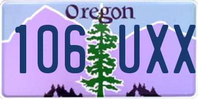 OR license plate 106UXX