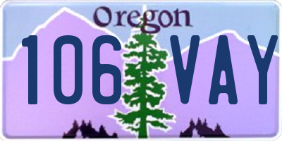 OR license plate 106VAY