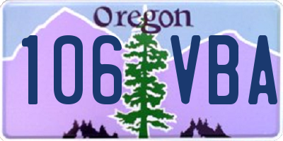 OR license plate 106VBA