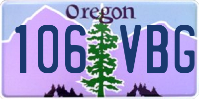 OR license plate 106VBG