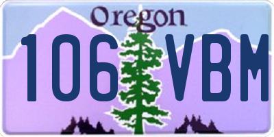 OR license plate 106VBM