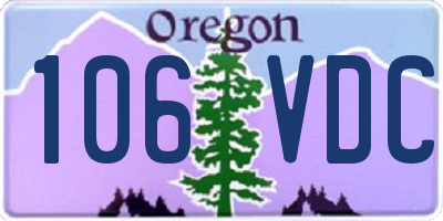 OR license plate 106VDC