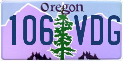 OR license plate 106VDG