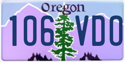 OR license plate 106VDO