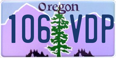 OR license plate 106VDP