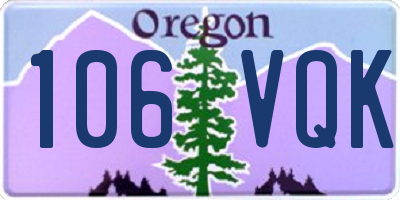 OR license plate 106VQK