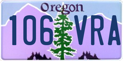 OR license plate 106VRA