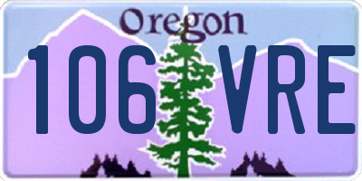OR license plate 106VRE