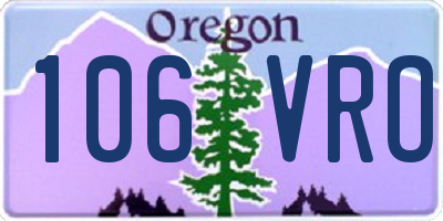 OR license plate 106VRO