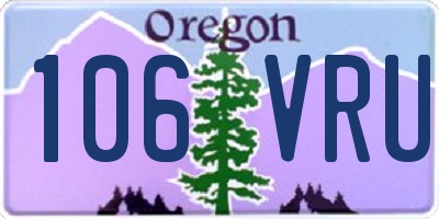 OR license plate 106VRU