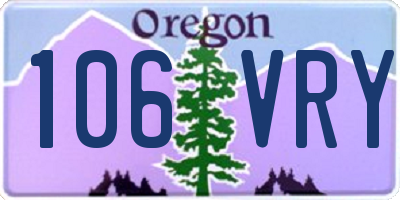 OR license plate 106VRY