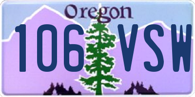 OR license plate 106VSW