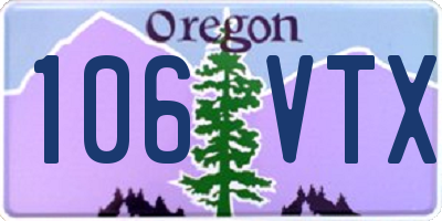 OR license plate 106VTX