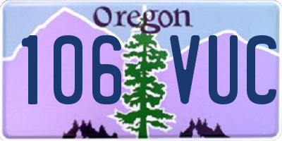 OR license plate 106VUC