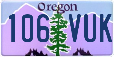 OR license plate 106VUK