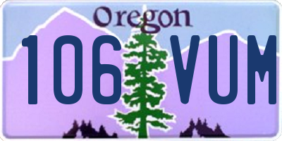 OR license plate 106VUM