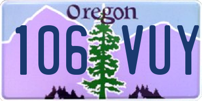 OR license plate 106VUY